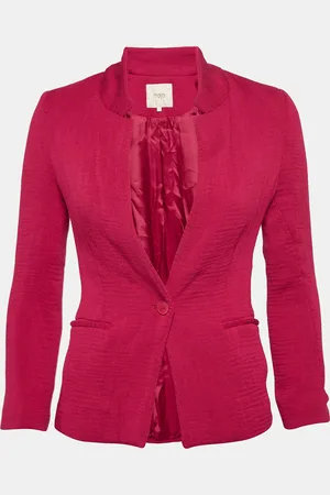 Maje Crinkle Crepe Single Breasted Blazer M