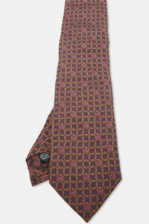 Dunhill Dark Geometric Print Silk Tie