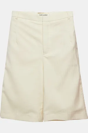 Saint Laurent Striped Wool Tailored Short S