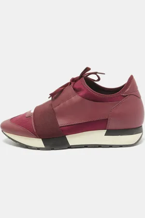 Balenciaga Fabric and Leather Race Runner Lace Up Sneakers Size 39