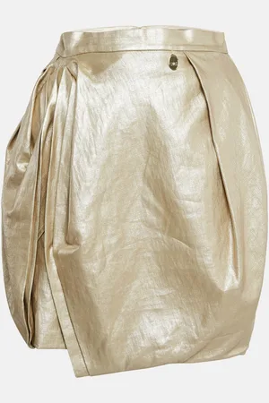 Elisabetta Franchi Linen Draped Mini Skirt L