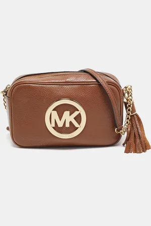 Michael Kors Leather Logo Camera Crossbody Bag