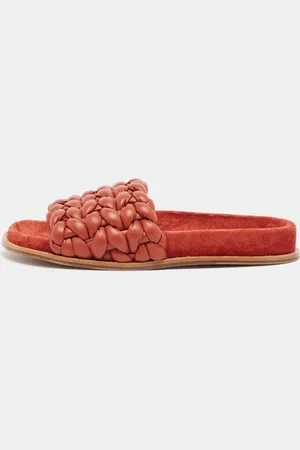 Chloé Braided Leather Kacey Slides Size 36
