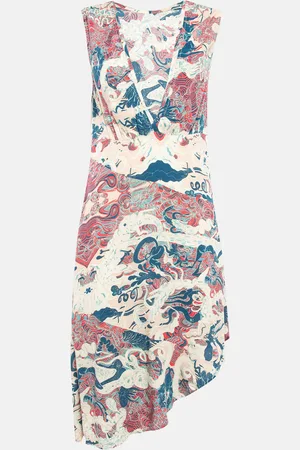 Zadig & Voltaire Printed Crepe Asymmetric Root Midi Dress M