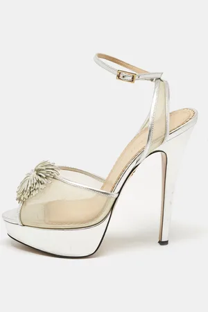 Charlotte Olympia Leather and Mesh Pomeline Platform Sandals Size 38.5