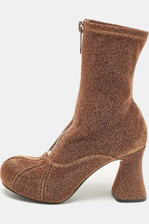Stella McCartney Lurex Fabric Groove Ankle Length Boots Size 39