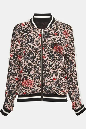Zadig & Voltaire /Pink Floral Print Crepe Reversable Bomber Jacket S