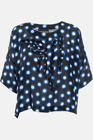 Moschino Dot Print Cotton Oversized Cropped Top S