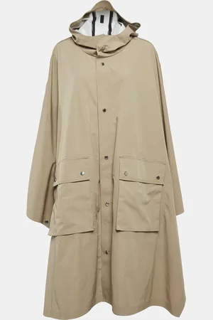 Emporio Armani Khaki Hooded Trench Coat XL