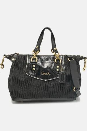 Coach Satin and Patent Leather Ashley Tote