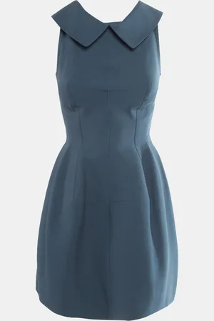 Alaïa Textured Cotton Collar Detail Mini Skater Dress M