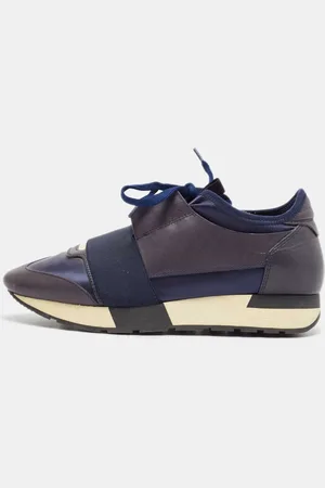 Balenciaga Fabric and Leather Race Runner Lace Up Sneakers Size 37