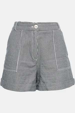 Maje /White Stripe Cotton Regular Shorts L