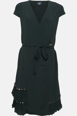 Roberto Cavalli Crepe Pleated Hem Knee-Length Dress M