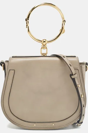 Chloé Leather and Suede Medium Nile Bracelet Shoulder Bag