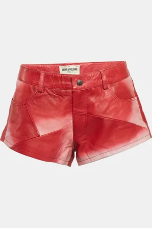 Zadig & Voltaire Leather Saya Patch Shorts M