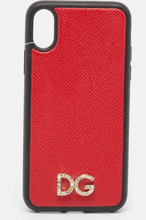 Dolce & Gabbana /Black DG Logo Crystals iPhone X Case