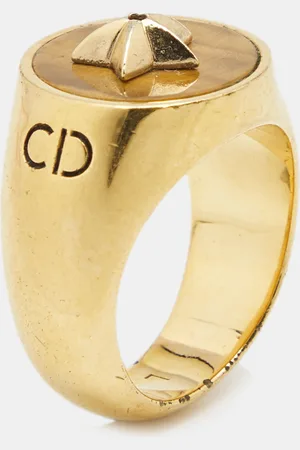 Dior CD Tigers Eye Tone Ring Size 53
