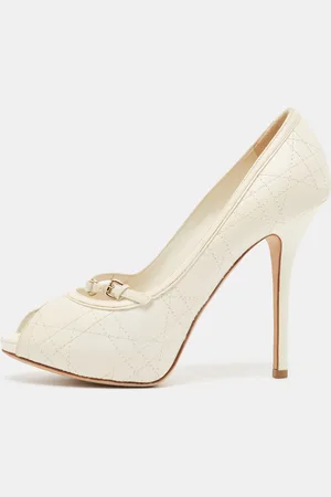 Dior Leather Peep Toe Pumps Size 38.5