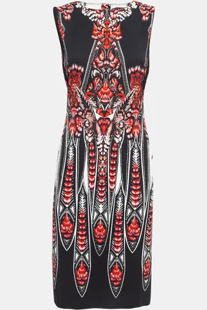 Roberto Cavalli /Red Printed Stretch Crepe Short Dress M