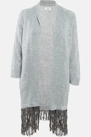 Zadig & Voltaire Delux Cashmere Knit Open Front Fringed Cardigan XS/S