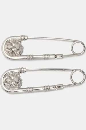VERSACE Tone Safety Pin Brooch Set of Two