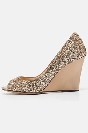 Jimmy Choo Glitter Baxen Wedge Pumps Size 35.5