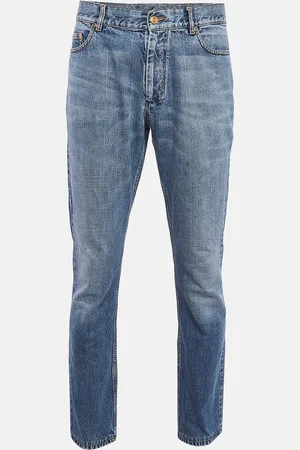 Saint Laurent Vintage Washed Denim Straight-Leg Jeans XL Waist 36"