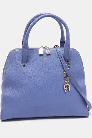 Aigner Lavender Leather Zip Satchel