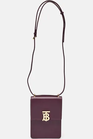 Burberry Plum Leather Robin Crossbody Bag