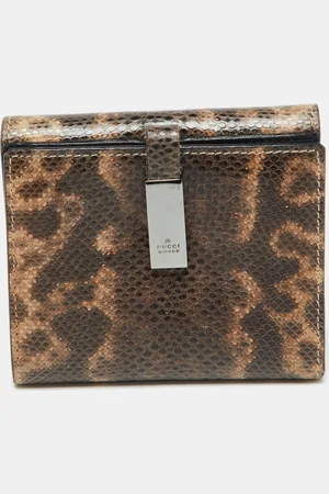 Gucci Karung Leather Trifold Wallet