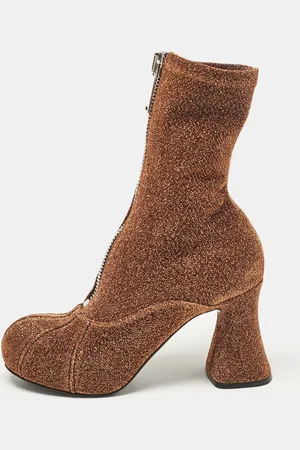 Stella McCartney Lurex Fabric Groove Ankle Length Boots Size 37