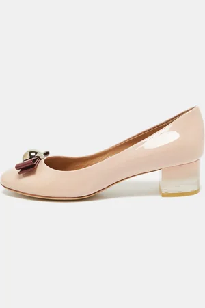 Salvatore Ferragamo Patent Leather Missy Block Heel Pumps Size 40