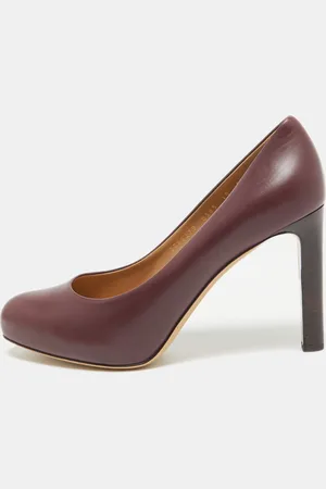 Salvatore Ferragamo Leather Leo Block Heel Pumps Size 40.5