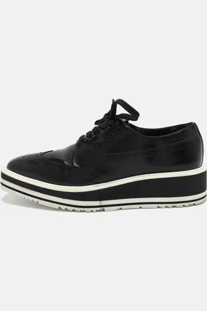 Prada Brogue Leather Derby Low Top Sneakers Size 39