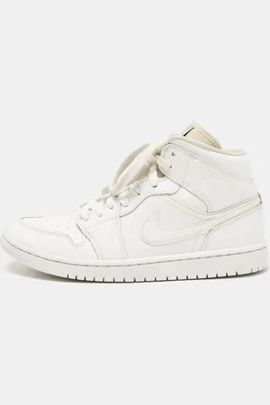Nike Snakeskin Embossed Leather Jordan 1 Mid Sneakers Size 42