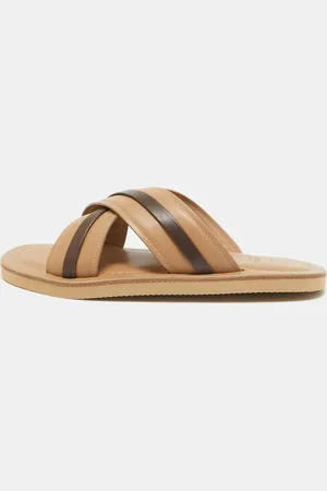 MALONE SOULIERS /Brown Leather Gabriel Slide Flats Size 40