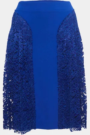 Joseph Crepe & Lace Trim Pleated Short Skirt L