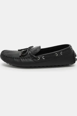 LOUIS VUITTON Leather Bow Loafers Size 43