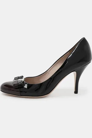 Salvatore Ferragamo /Burgundy Patent Leather Bow Pumps Size 38