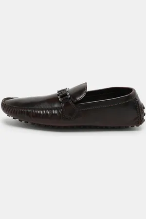 LOUIS VUITTON Leather Hockenheim Loafers Size 44