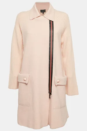 Emporio Armani Virgin Wool Knit Zip-Up Coat S