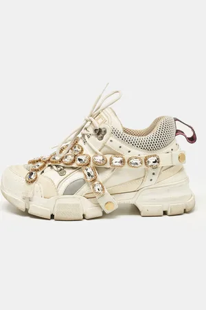 Gucci Leather and Mesh Flashtrek Chunky Sneakers Size 37