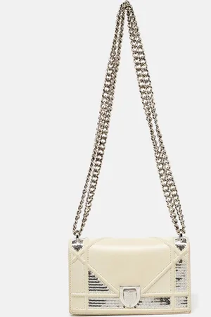 Dior Off Leather and Sequin Mini ama Flap Bag