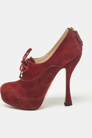 Prada Suede Lace Up Booties Size 37.5