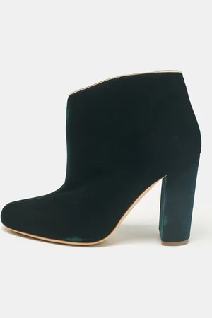 MALONE SOULIERS Leather Velvet Eula Ankle Length Boots Size 36.5
