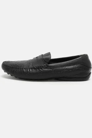 Gucci Ssima Leather Penny Loafers Size 40.5