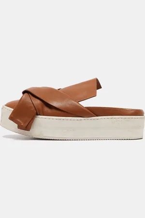 Nº21 Knotted Leather Platform Mules Size 37.5