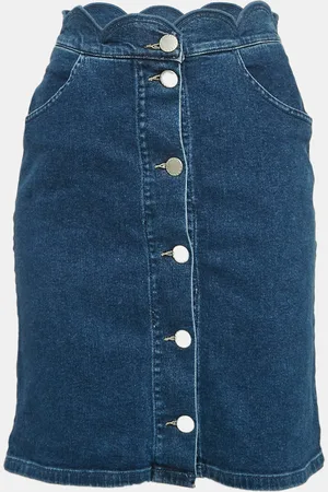 Maje Denim Scallop Short Skirt L