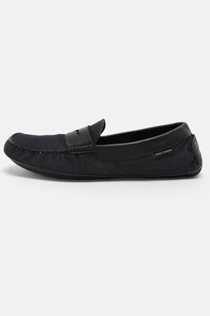 Dolce & Gabbana Denim and Leather Penny Loafers Size 42